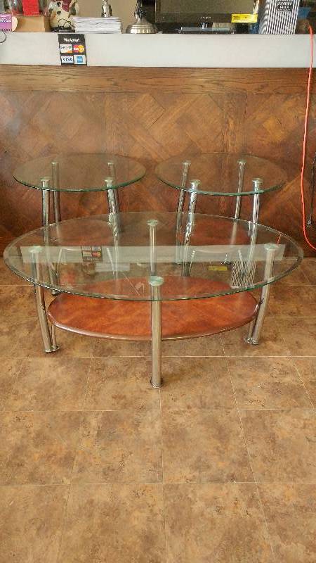 lot 105 image: Glass CoffeeEnd Tables