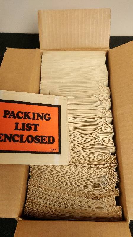 lot 110 image: Lot of 1,000 Self Adhesive Packing List Sleeves