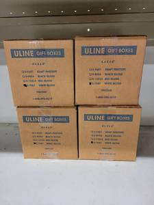 lot 3606 image: Lot of 4 Uline White Glass Gift Boxes