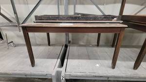 lot 38001 image: Wooden Rectangular Dining Table W a Skinny Foldable Table