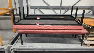 lot 38005 image: (2) Red Cushioned Bench