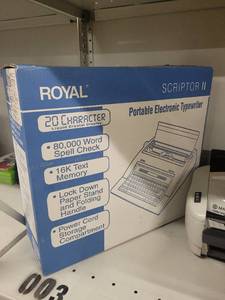 lot 38030 image: Royal Electronic Type Writer Scriptor 2