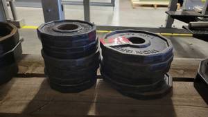 lot 38191 image: (6) Iron Grip 5lb Weight Plates - (8) 2.5lb Weight Plates