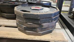 lot 38196 image: (5) Iron Grip 45lb Weight Plates