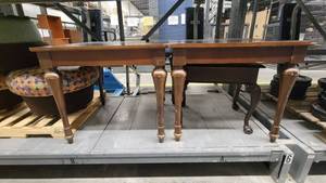 lot 38207 image: (2) Square Wooden Tables W a Thomasville Nightstand