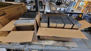 lot 38210 image: (13) Stainless Steel Wall Mount Trash Bins
