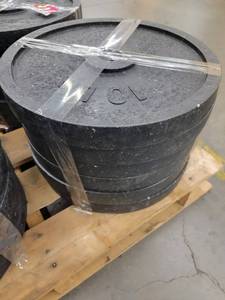 lot 38272 image: (6) 10lb Hi Tech Plastic Plate Weights