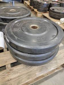 lot 38300 image: (4) 35lb Rally Rubber Wrapped Weight Plates