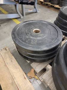 lot 38302 image: (4) 25lb Rally Rubber Wrapped Weight Plates