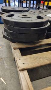 lot 38335 image: (5) Iron Grip 35lb Weight Plates