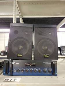 lot 38350 image: Pyle Dryer Pro Speakers and apT-910 Stereo Power Amplifier