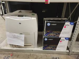 lot 38398 image: HP Color Laser Jet 4600n with 4 Boxes of 641 A