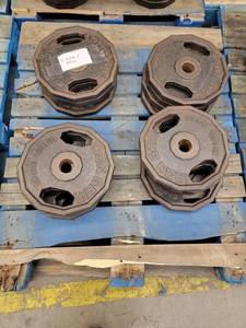 lot 38451 image: (12) 35lb Iron Grip Metal Weights