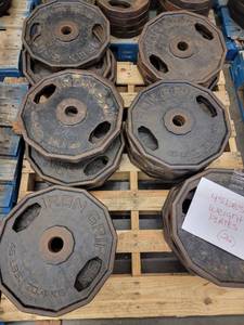 lot 38455 image: (26) 45lb Iron Grip Metal Plate Weights