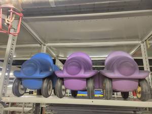 lot 39036 image: Lot of 3 Red Wesco Toys ( 2 Purple 1 Blue)