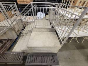 lot 39154 image: Fiber Glass Staircase with Railing - Missing Spindles ( Railing May Need Repaired)
