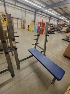 lot 39197 image: Hammer Strength Bench Press with Weight Tree
