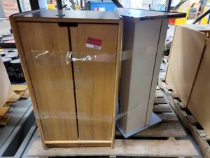 lot 35507 image: Wooden Office Storage Cabinet and More