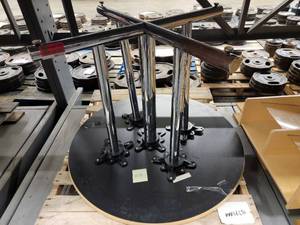 lot 35511 image: Round Table W Metal Legs