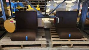 lot 38575 image: (2) Brown Soft Cushion Chairs