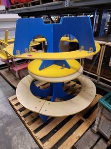 lot 38618 image: (2) 48 Diameter Kids Round Picnic Tables