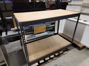 lot 38621 image: Pallet Of 2 Tier Metal Shelves