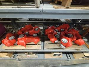lot 38649 image: Lot of 10 Fire Engine Red Childrens Coaster Cars
