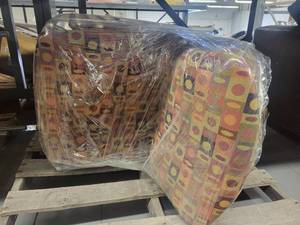 lot 38660 image: Lot of (5) Stackable Geo Pattern Chairs