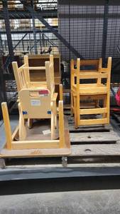 lot 38680 image: Wooden Kids Chairs - Kids Table - Wooden Kids Works Station and More