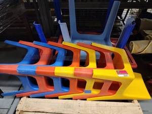 lot 38687 image: (7) Kids Plastic Chairs And (3) Kids Tables