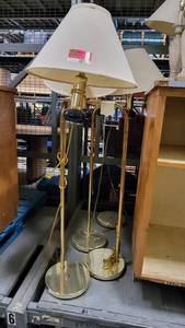lot 38737 image: (4) Gold Colored Standing Lamps