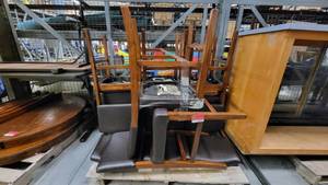 lot 38742 image: (8) Brown Vinyl Dining Chairs