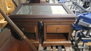 lot 38770 image: 3-Tier Wooden Shelf and (2) Wooden Side Tables