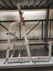 lot 38835 image: Hammer Strength Squat Rack With Weight Tree Attached