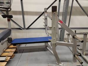 lot 38840 image: Hammer Strength Bench Rack With Weight Rack