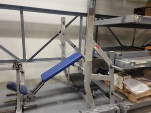 lot 38842 image: Hammer Strength Bench Press with Weight Holders