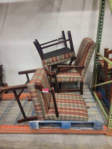 lot 38864 image: Lot of 3 Thomasville Plaid Office Chairs