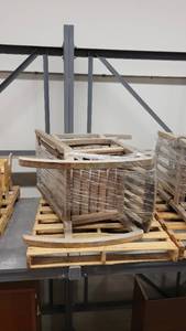 lot 38849 image: (2) Wooden Outdoor Rocking Chairs