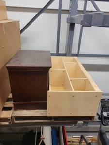 lot 38858 image: Lot of Nightstand and Kaplan Bookshelf