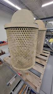 lot 38911 image: Rubber Coated Outdoor Trashcans