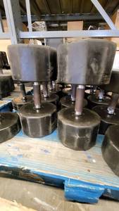 lot 38417 image: (2) Iron Grip Rubber Wrapped 95lb Dumbells