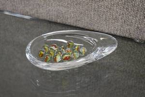 lot 1006 image: Heavy Crystal Dish with Marbles  7 x 4.25