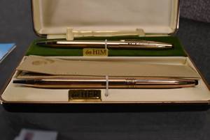 lot 1012 image: His and Hers Cross Gold Filled Ballpoint Pens  Cross