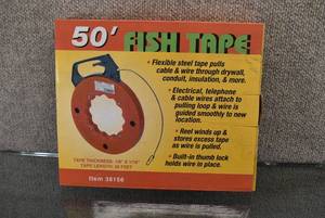 lot 3019 image: NIB 50 Foot Fish Tape   Item 38156  10.5 x 8.75