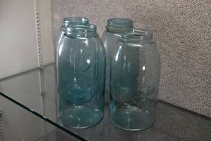 lot 3037 image: Lot of 4 Ball Mason Jars  Ball   9 x 4.5