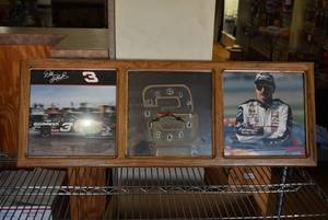 lot 6097 image: Dale Earnhardt No.3 Mirrored Clock  40 x 14.5