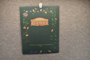 lot 6112 image: Bambi Collectors Lithograph  Disney  1997  14 x 11