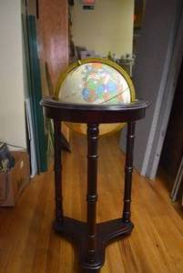 lot 6122 image: Globe in Wood Stand  36 x 18