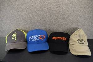lot 8013 image: Lot of 4 Ball Caps  Fox, Jagermeister, Daniel Cremieux