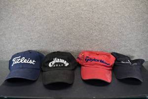 lot 8019 image: Lot of 4 Sports Ball Caps  Titleist, Callaway, Golf Channel, Taylor Made